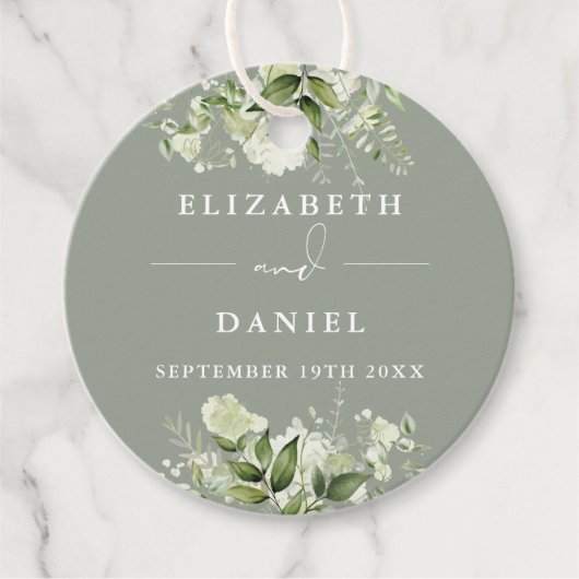 Sage Green Floral Green Vielen Dank für Ihre Hochz Geschenkanhänger (Vorderseite)