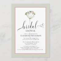 Sage Green Floral Heft Script Brautparty