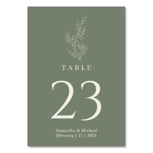 Sage Green Floral Ivy Hochzeit Tischnummer