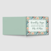 Sage Green Floral Lace Elegante Wedding Calligraph Gästebuch (Voll)