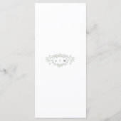 Sage Green Floral Line Art Wedding Flat Menu Menükarte (Rückseite)