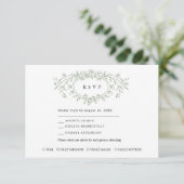 Sage Green Floral Line Art Wedding Response Card RSVP Karte (Stehend Vorderseite)