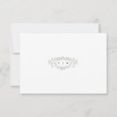 Sage Green Floral Line Art Wedding Response Card RSVP Karte (Rückseite)