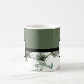 Sage Green Floral Monogram Kaffeetasse (Mittel)