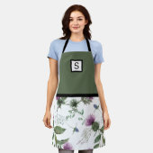 Sage Green Floral Monogram Schürze (Getragen)