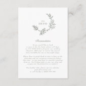 Sage Green Floral Monogram Wreath Wedding Begleitkarte (Vorderseite)