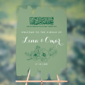 Sage Green Floral Nikkah Acrylic Sign Acrylschild (Neutral)