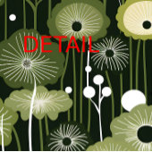 Sage Green Floral on Black Poster