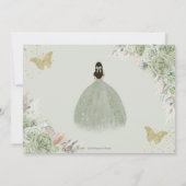 Sage Green Floral Pampas Grass Quinceanera Gold Save The Date (Rückseite)