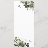 Sage Green Floral Prinzessin Quinceañera 15. Menükarte (Rückseite)