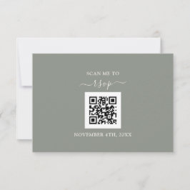 Sage Green Floral QR Code Fügen Sie Ihre URL Hochz RSVP Karte