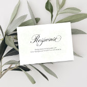 Sage Green Floral QR Code Wedding RSVP Script Karte