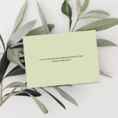 Sage Green Floral QR Code Wedding RSVP Script Karte