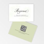 Sage Green Floral QR Code Wedding RSVP Script Karte