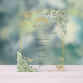 Sage Green Floral Quinceanera Cocktails Bar Menu Acrylschild (Neutral)
