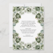 Sage Green Floral Quinceanera Mis Quince Anos Einladung (Rückseite)