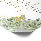 Sage Green Floral Quinceanera Signature Cocktails Poster (Ecke)