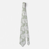 Sage Green Floral Rose White Neck Tie Krawatte (Vorderseite)