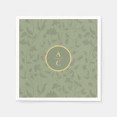 Sage Green Floral Serviette (Vorderseite)