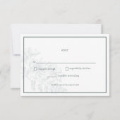 Sage Green Floral Simple Wedding RSVP Card Karte (Vorderseite)