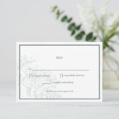 Sage Green Floral Simple Wedding RSVP Card Karte (Stehend Vorderseite)