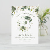 Sage Green Floral Sorpresa Mexikanisch Einladung (Stehend Vorderseite)