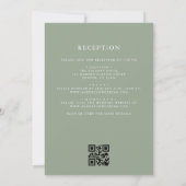 Sage Green Floral Wappen Monogram Wedding QR Code Einladung (Rückseite)