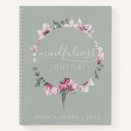 Sage Green Floral Watercolor Mindfulfully Journal Notizblock