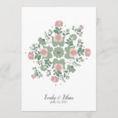 Sage Green Floral Wedding Ceremony Flat Program Programm (Rückseite)