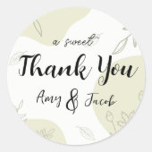 Sage Green Floral Wedding Danke Stickers (Vorderseite)