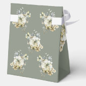 Sage Green Floral Wedding Favor Boxes Geschenkschachtel (Rückseite)