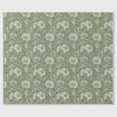 Sage Green Floral Wedding Geschenkpapier (Flach)