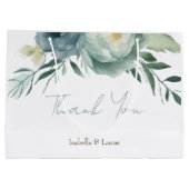 Sage Green Floral Wedding Große Geschenktüte (Rückseite)