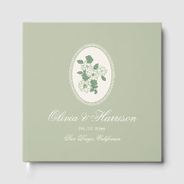 Sage Green Floral Wedding Guest Book Gästebuch