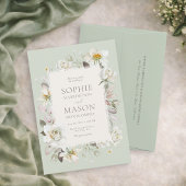 Sage Green Floral Wedding Invitation Einladung