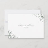 Sage Green Floral Wedding Meal Choice RSVP Karte (Rückseite)