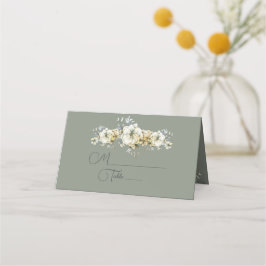 Sage Green Floral Wedding Place Card Platzkarte