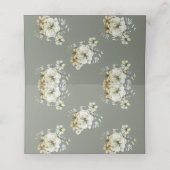 Sage Green Floral Wedding Place Card Platzkarte (Innenseite Aufgefaltet)