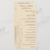 Sage Green Floral Wedding Programm (Vorne/Hinten)