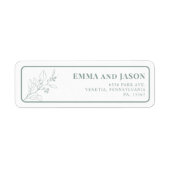 Sage Green Floral Wedding Rücksendeadressen-Aufkle (Vorne)