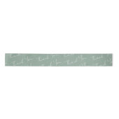 Sage Green Floral Wedding Satinband (Vorderseite)