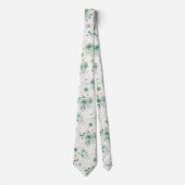 Sage Green Floral Wedding Tie Krawatte (Vorderseite)