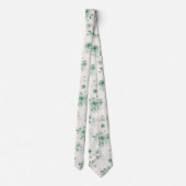 Sage Green Floral Wedding Tie Krawatte (Rückseite)