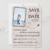 Sage Green Florida Passport Save the Date (Rückseite)