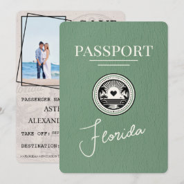 Sage Green Florida Passport Save the Date