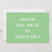 Sage Green Flower Girl Minimal Wedding Trendy Cool