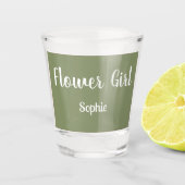 Sage Green Flower Giro Bridesmaid Schnapsglas (Vorderseite)
