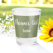 Sage Green Flower Giro Bridesmaid Schnapsglas