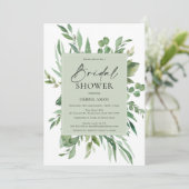 Sage Green Foliage Bridal Dusche Einladung (Stehend Vorderseite)