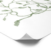 Sage Green Foliage Frame Baptism Welcome Poster (Ecke)